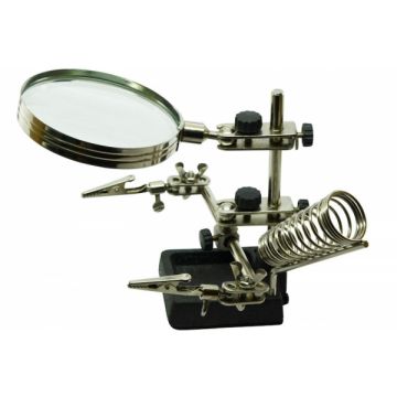 Arbeitsstandlupe 2x 90mm Handfrei arbeiten mit Lötkolbenhalterung
