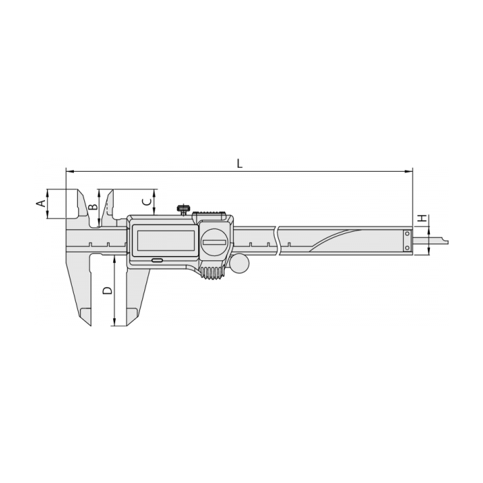 Mitutoyo Digital ABS Messschieber CoolantProof IP67 0-150 mm, flache Tiefenmessstange