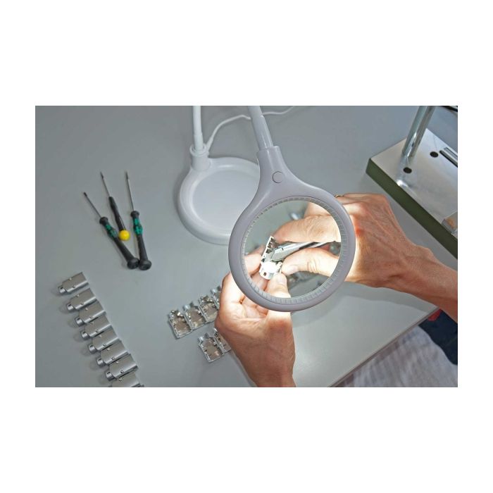 Lumeno #680X - Vergrößerungslampe [Tischklemme + Tischstativ] - 2.25x (5dpt) - Ø100mm - Weiß