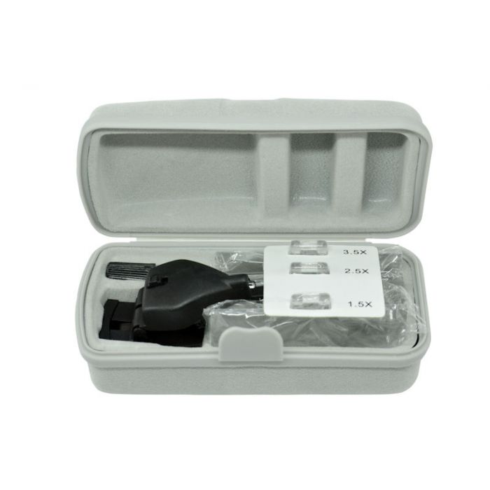 Brillenlupe mit Clip-on - 1.5x, 2.5x und 3.5x - LED
